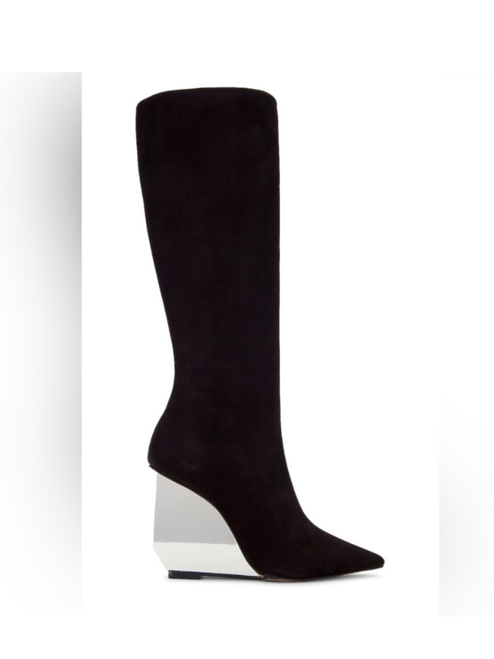 SCHUTZ Asya Mirrored Up Boots 🪞 women’s 6 black nubuck